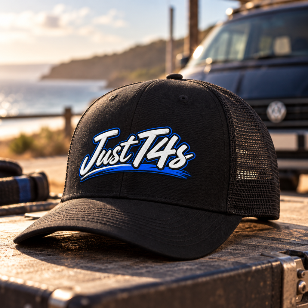 Just T4s Mesh Trucker Cap lifestyle mockup