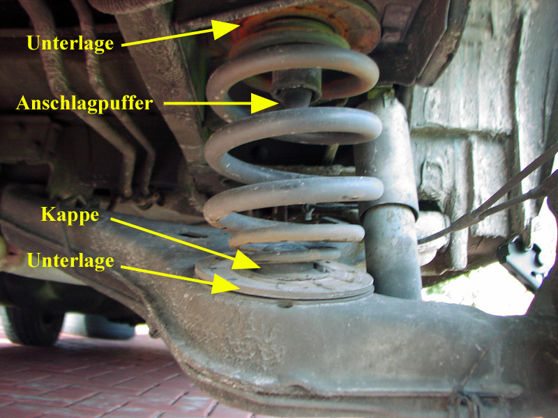 Volkswagen T4 rear coil spring, spring pads and bump stop