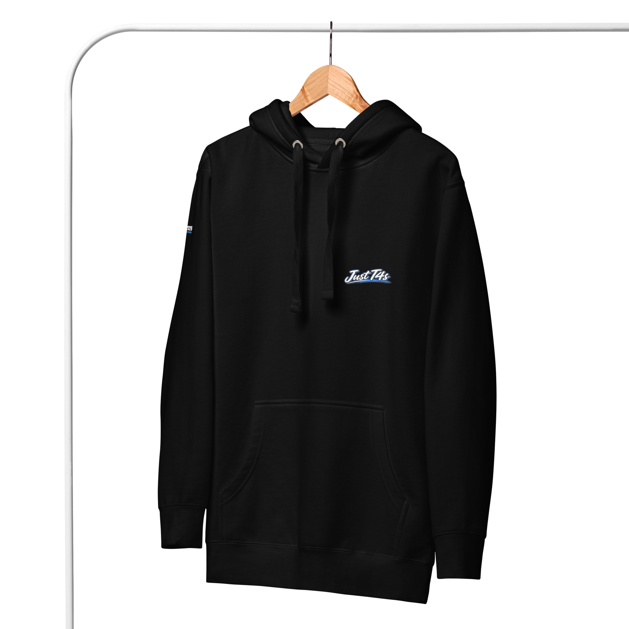 Black Just T4s Drop 001 Hoodie front view